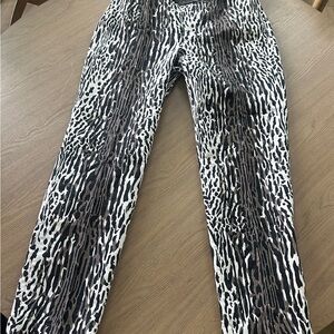 St. John Black and White Patterned Pants